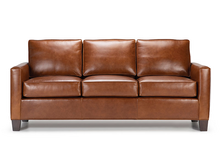 Load image into Gallery viewer, Comfy Brown Leather Sofa